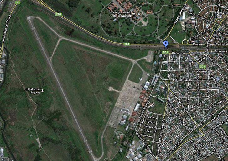 Mapa de acceso a aeropuerto de El Palomar